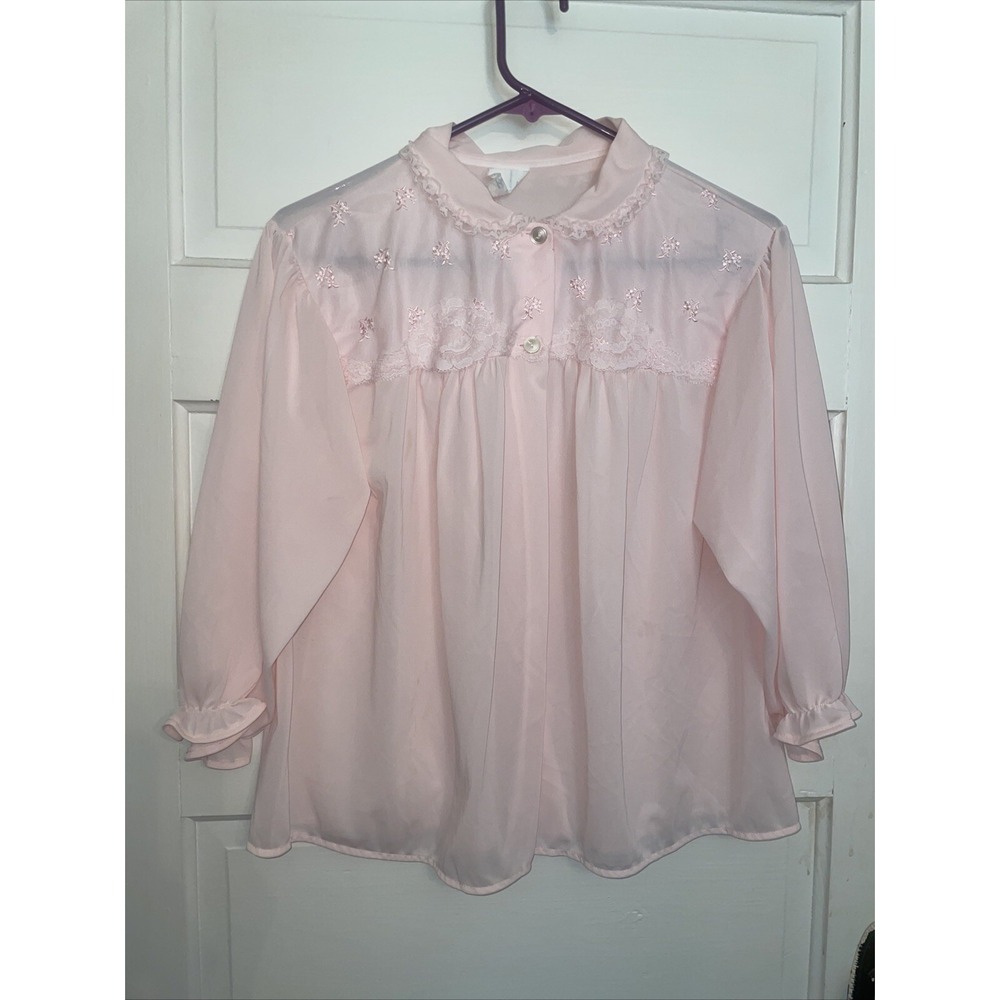 Vintage Philmaid Pink Nylon Bed Jacket 40/42‎